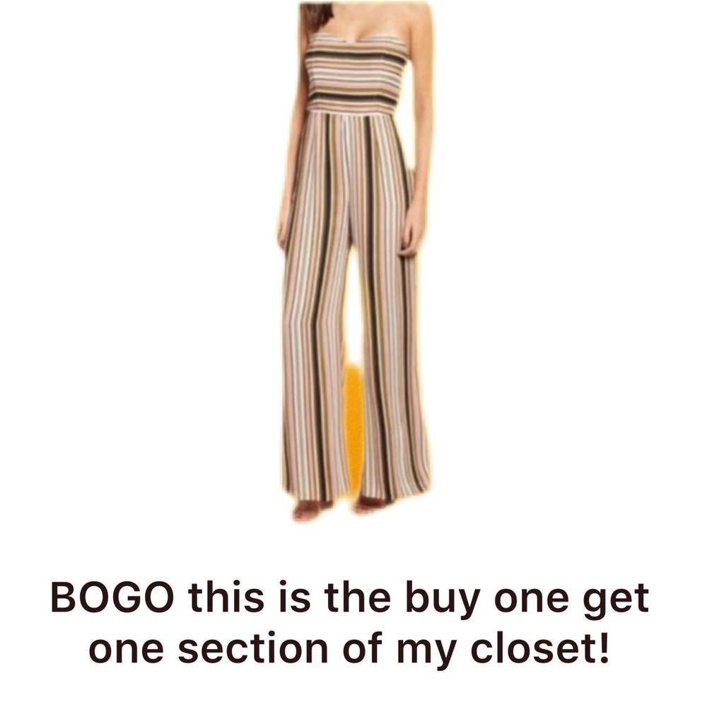 BOGO. Leith Multicolor Striped Strapless Jumpsuit Small - Picture 1 of 4